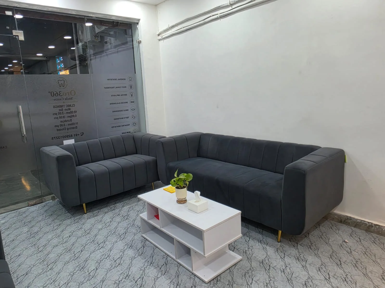 Comfortable patient waiting area